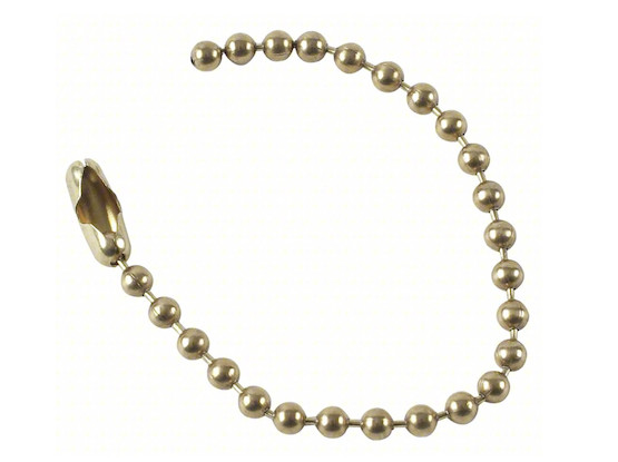 (6) 4.5″ BRASS (11.43 cm) U.S. MILITARY SPEC BALL-BEAD BOOT CHAINS