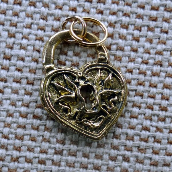 Padlock Heart Metallic Dog Collar Charm Bark Avenue