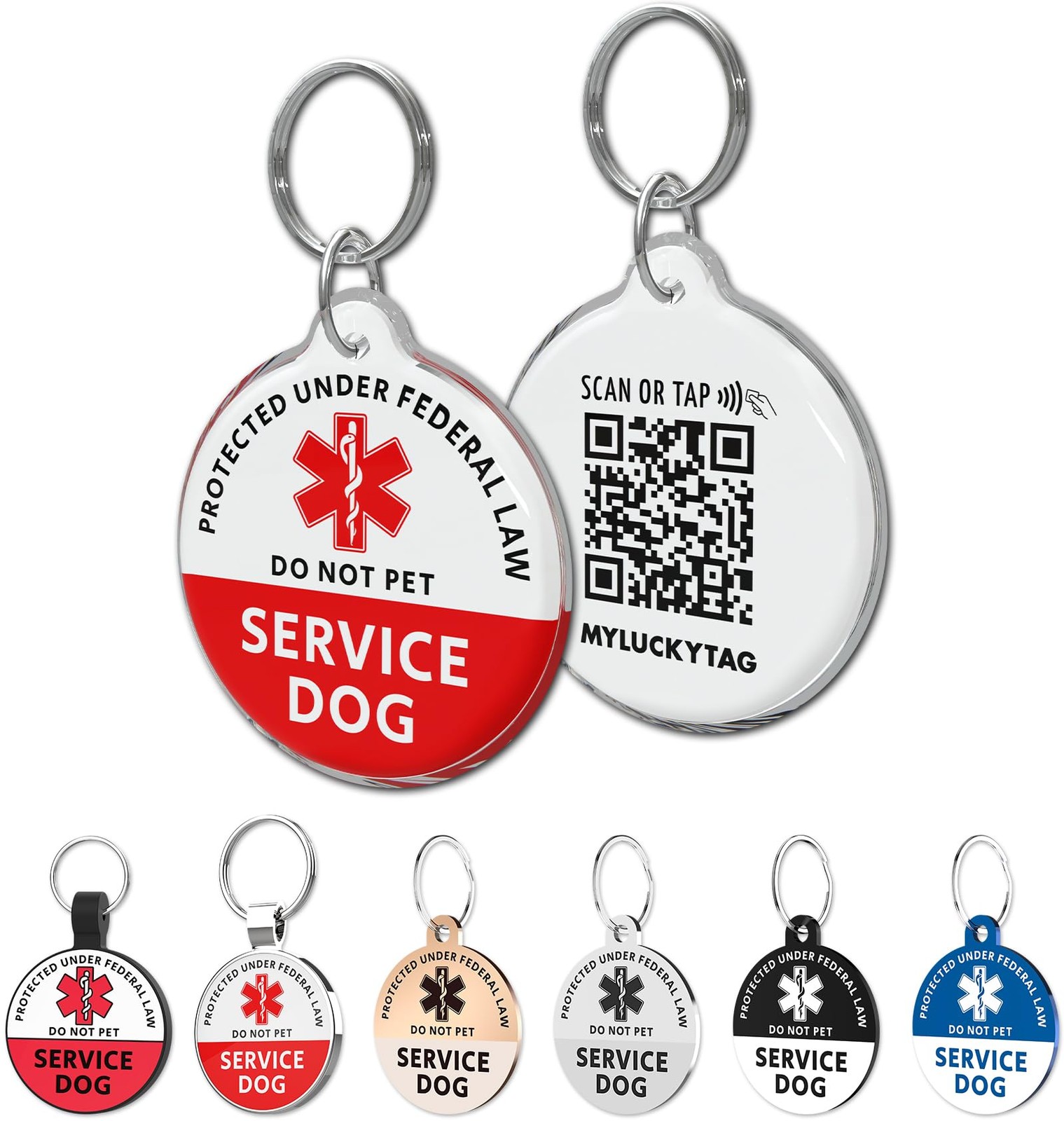 Service Animal ID Tag QR Code Online Profile Location Alert Dog Cat Collar