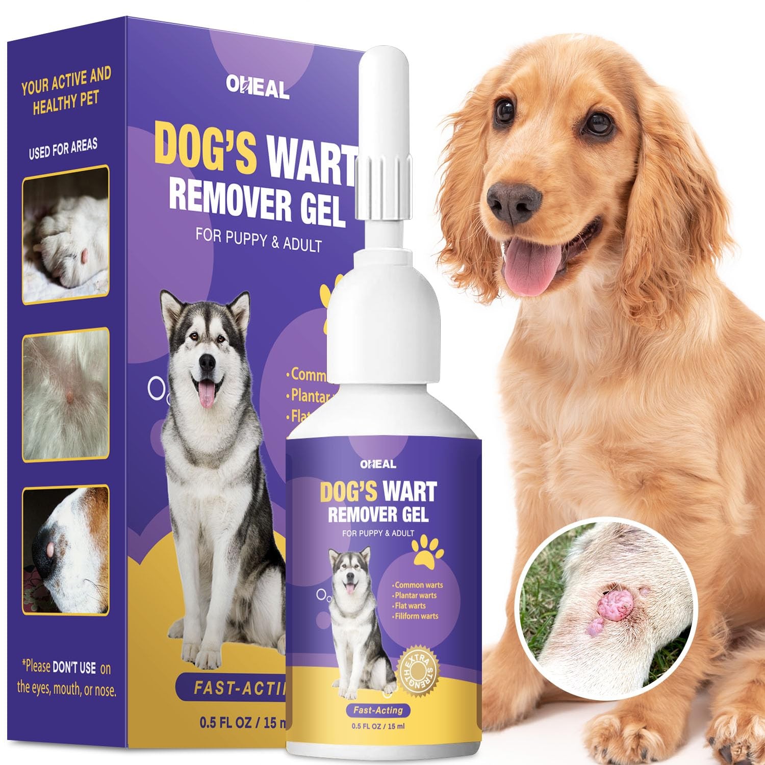 Dog Wart & Skin Tag Remover, Natural, Painless, Safe for Pets 6+ Months
