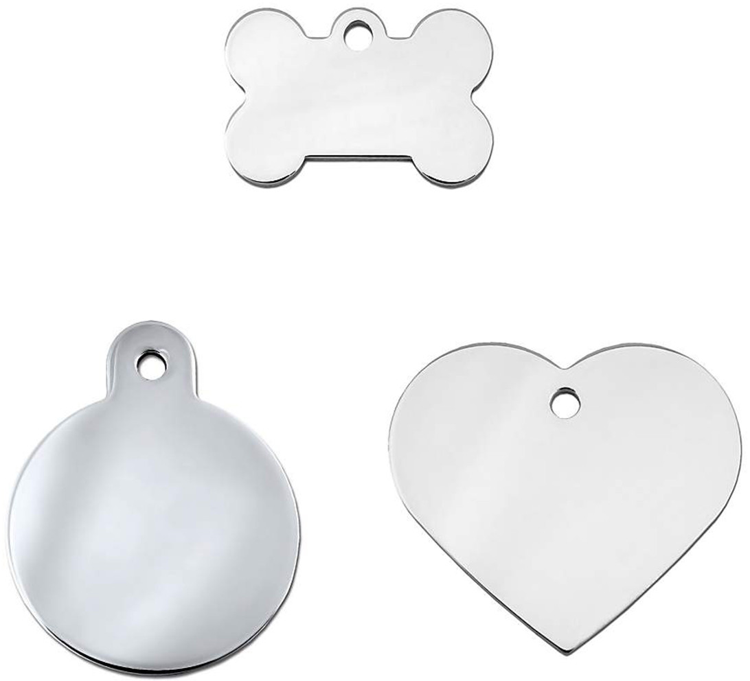 POLISHED CHROME CUSTOM ENGRAVED PET ID TAG Personalized for Cat or Dog