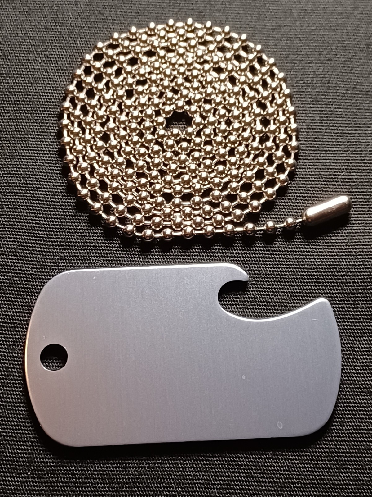 SB Bottle Opener Dog Tag & 30″ Stainless Steel Military Ball Bead Dog Tag Chain