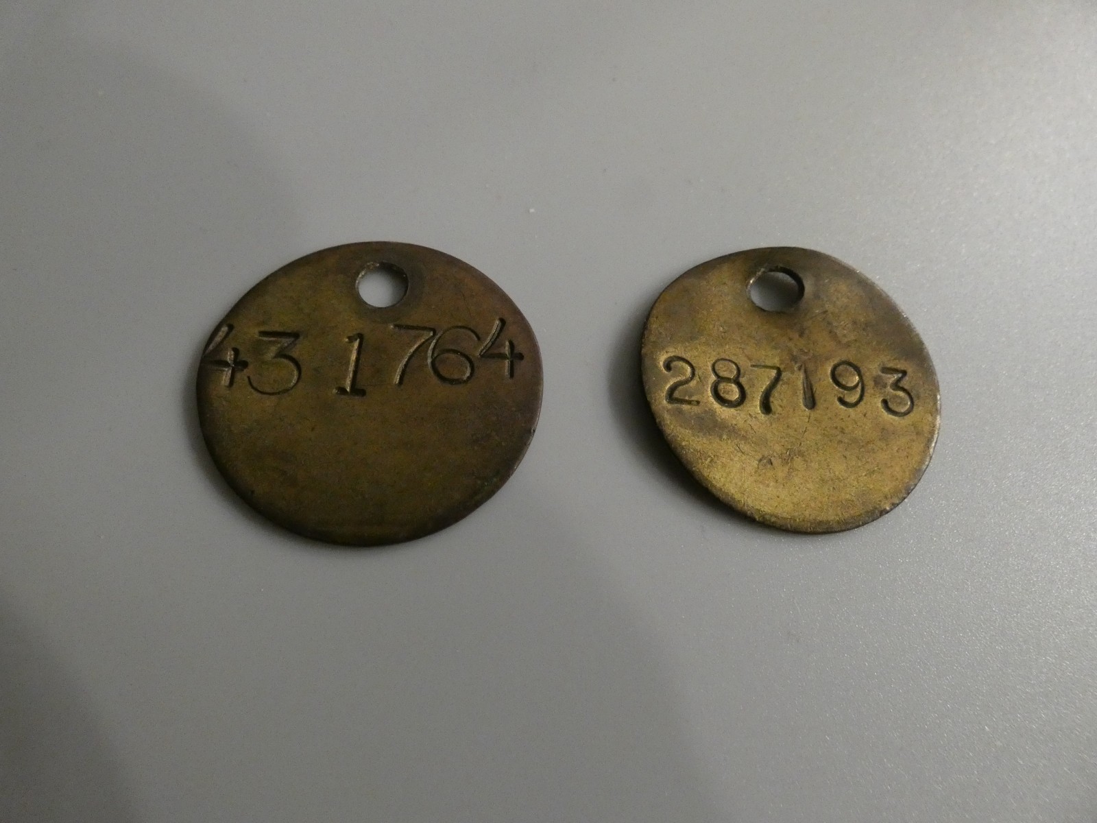 PAIR BRASS ENGRAVED ID TAGS 287193 431764