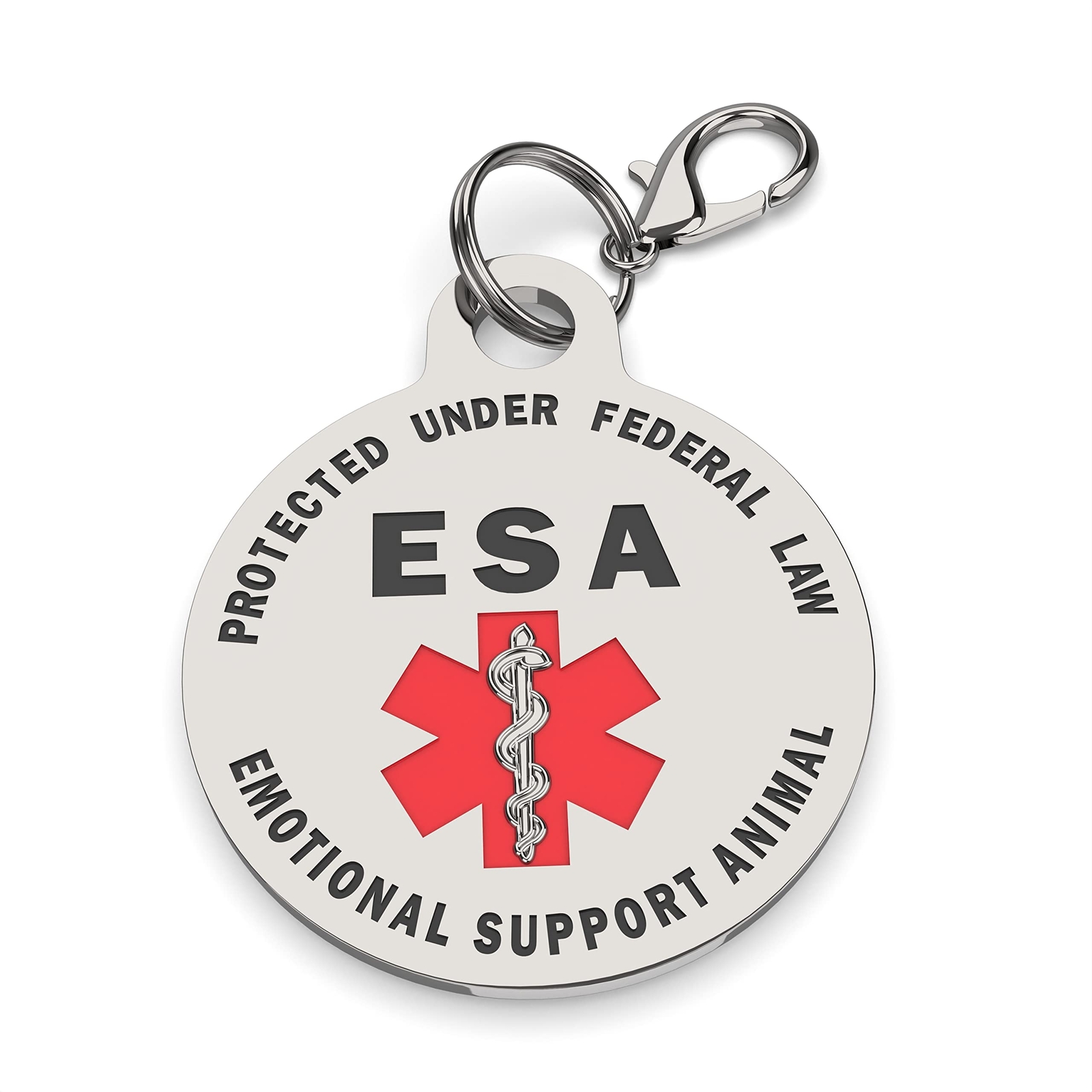 DOUBLE SIDED Small Breed Emotional Support Animal ESA Tag Red Medical Alert S…