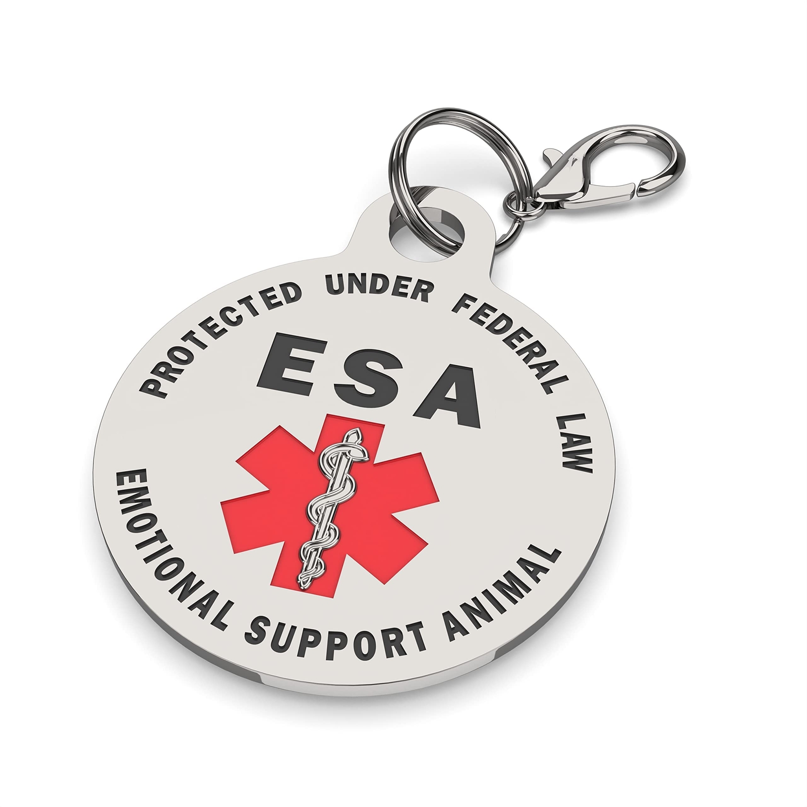 DOUBLE SIDED Small Breed Emotional Support Animal ESA Tag Red Medical Alert S…