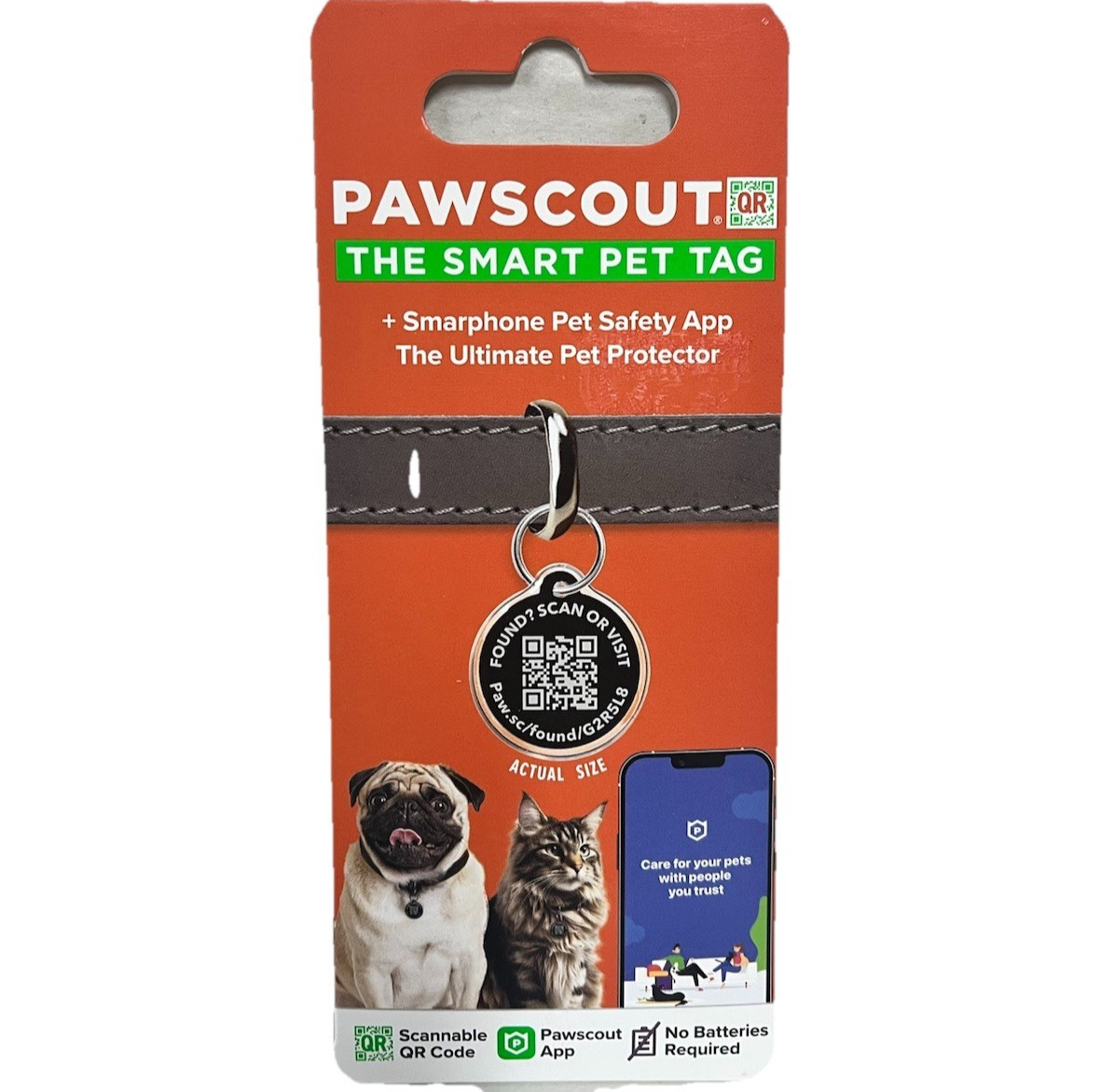 Pawscout QR The Smart Pet Tag Finder for Dogs/Cats Connects To Your Phone