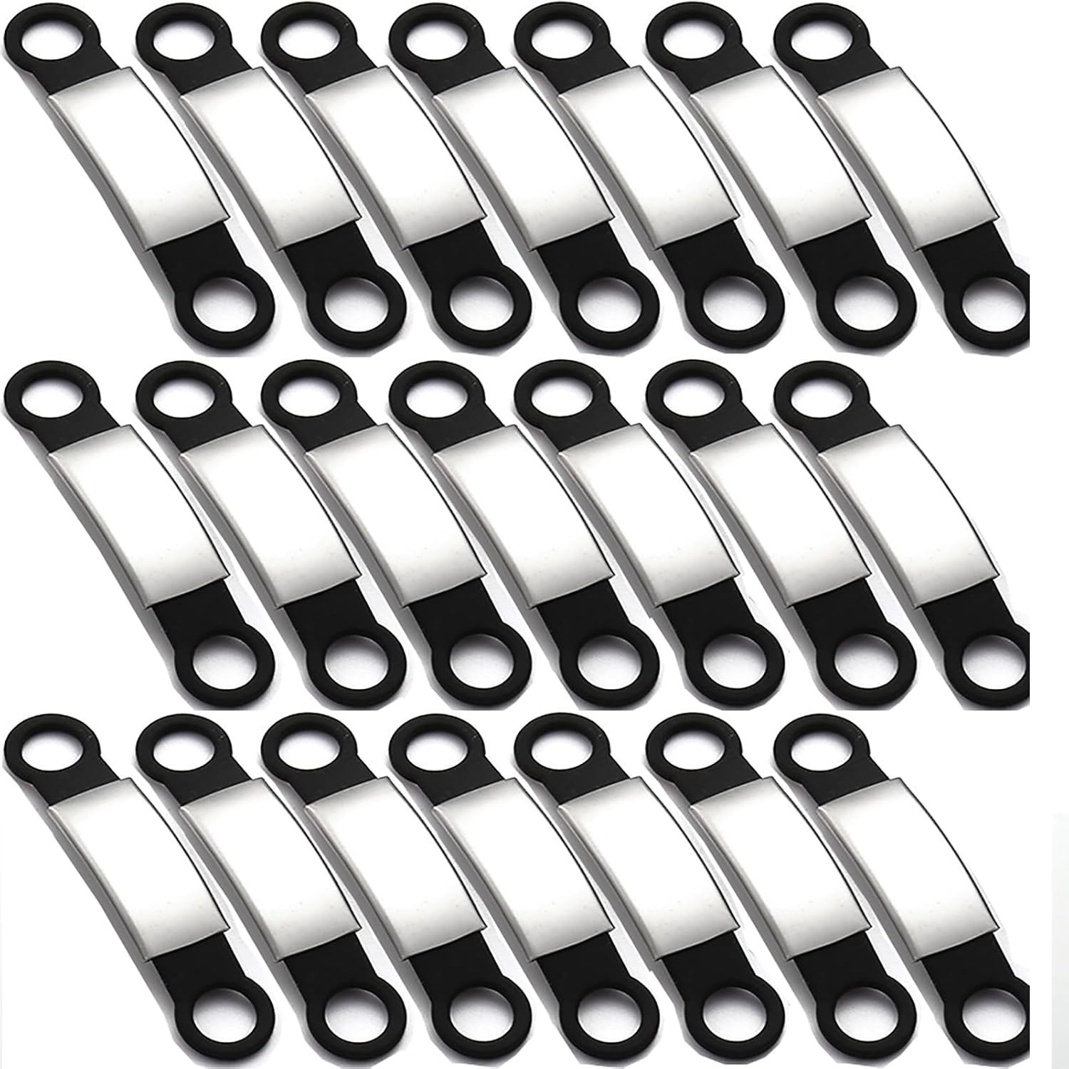 21 Pcs Blank Slide On Silent Pet ID Tags, Blank S/M/L Quiet Chew-Proof Collar…