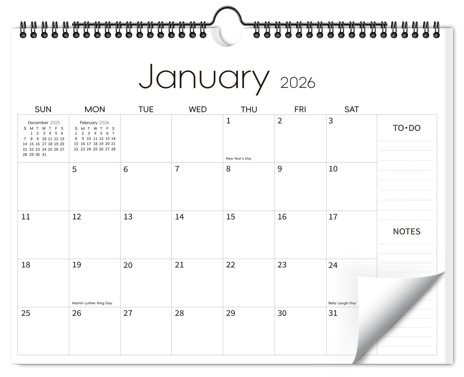 Aesthetic Wall Calendar 2026-2027, 18 Monthly Horizontal Hanging Calendar fro…