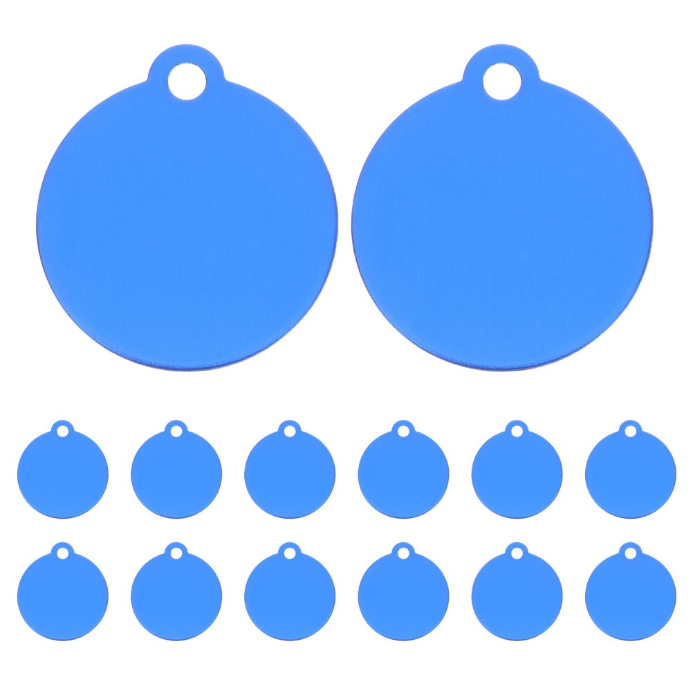 20Pcs Reusable Aluminum Round Tags for DIY Engraving Blue Durable Metal Blanks