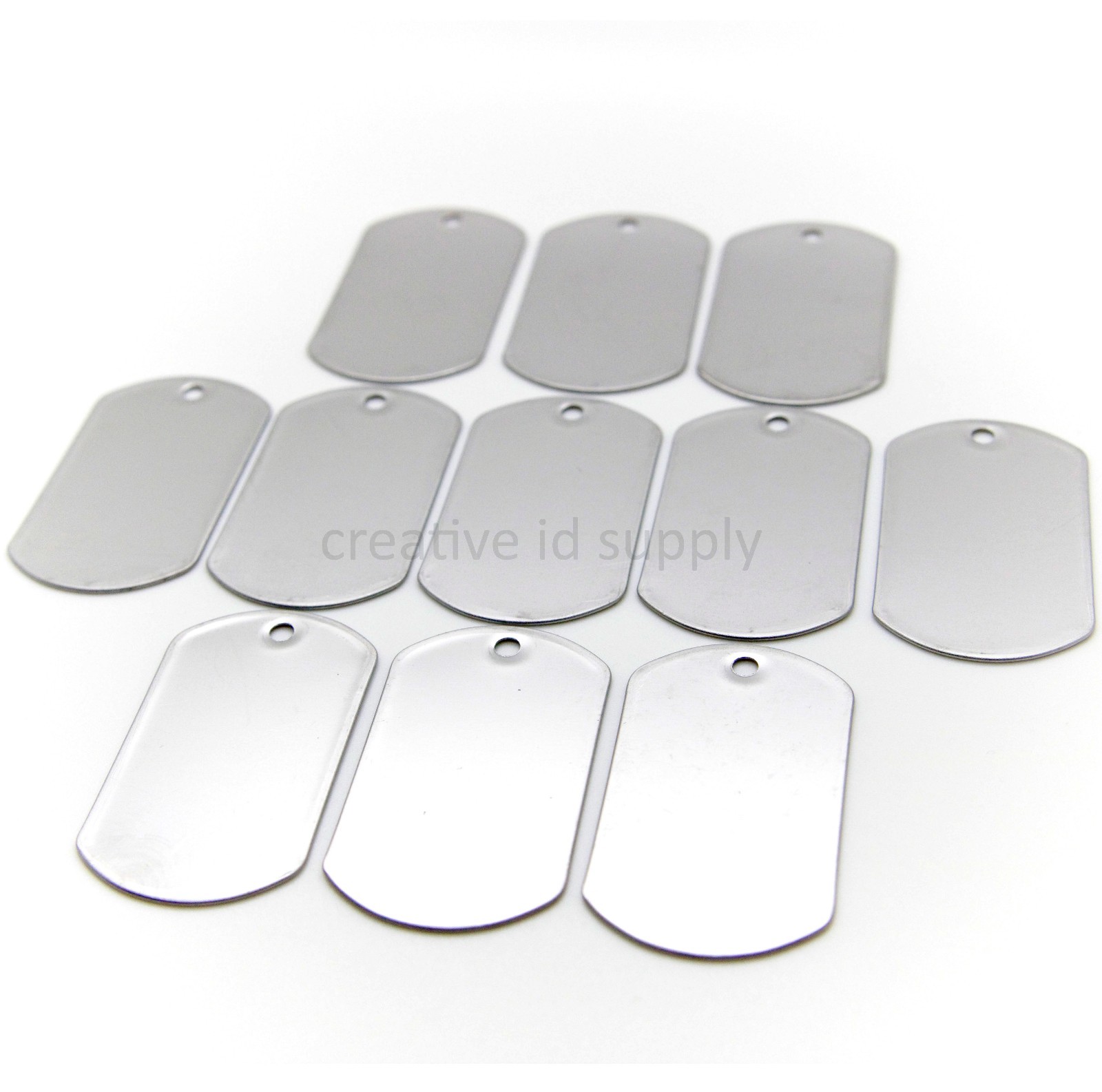 250 SHINY STAINLESS STEEL DOG TAGS, S/S BALL CHAIN NECKLACE, SILENCER REPAIR KIT