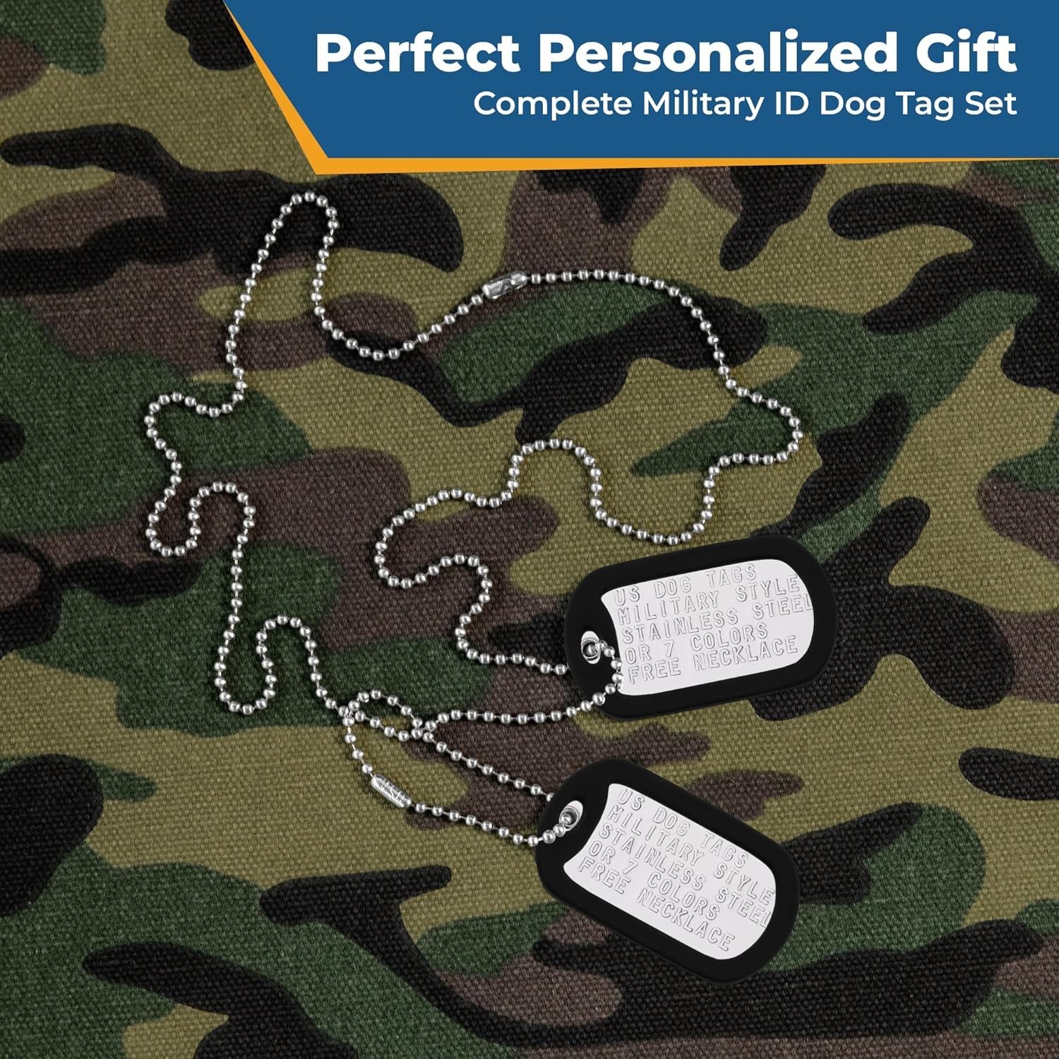 Custom Military Dog Tag Set for Pets – Personalize with Chains & Silencers