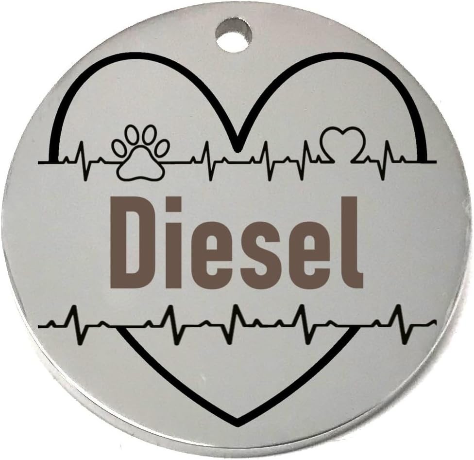Heart Custom Pet Name Tag for Dog/Cat Collar – Laser Engraved Pet Lover ID Tag
