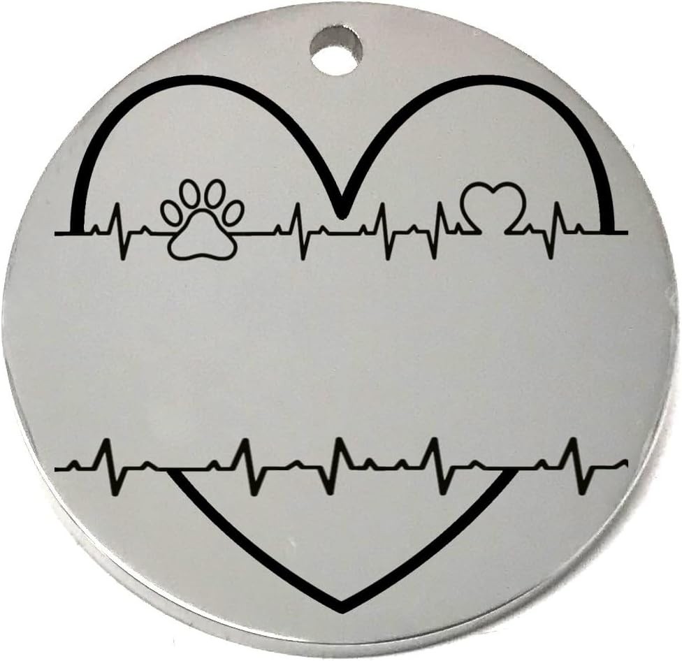 Heart Custom Pet Name Tag for Dog/Cat Collar – Laser Engraved Pet Lover ID Tag