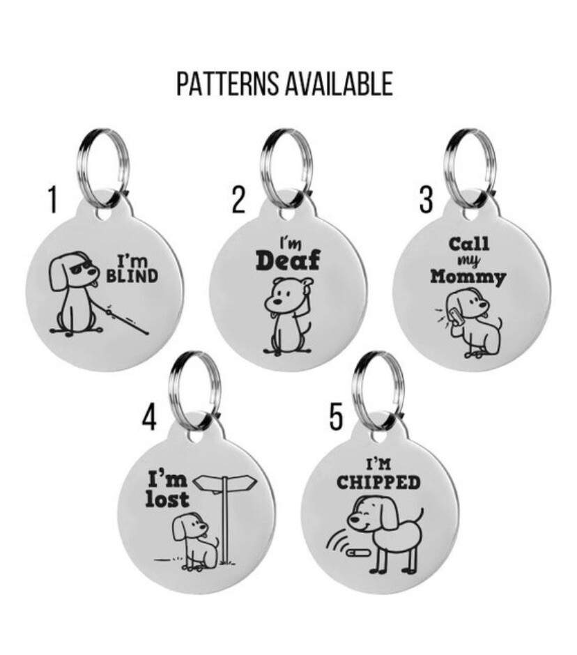 Custom Engraved Dog Tags Funny Pet ID Tag Double Sided Cat Tag Silent Tags