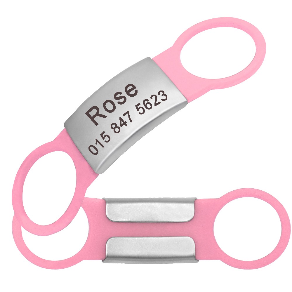 Personalized Dog ID Tag Name Collar Engraved Custom Slide-On ID Tags No Noise
