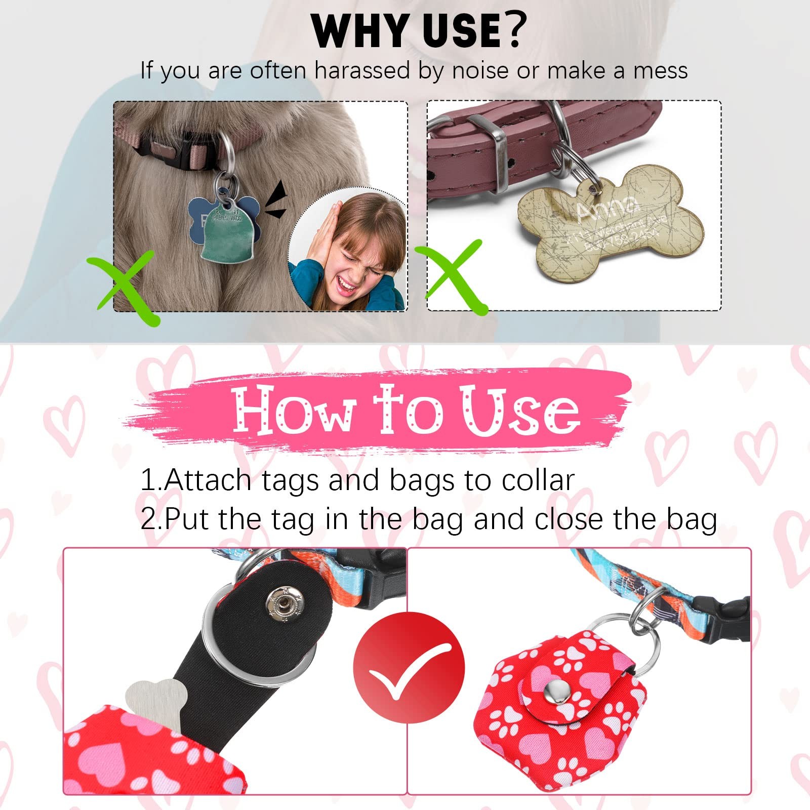 6 Pieces Dog Tag Silencer Dog Tag Cover Portable Pet ID Soundless Silencer Ba…
