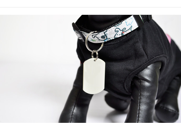 10 Pieces White Blank Polymer Craft Arc Dog Tag Key Chain Sublimation 58x33mm