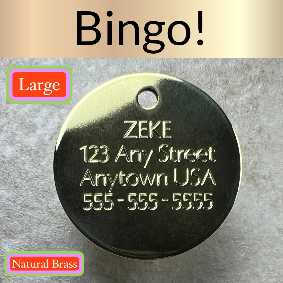 Custom Engraved Dog Tags Personalized Dog Collar Pet Tags Engraved BRASS CIRCLE