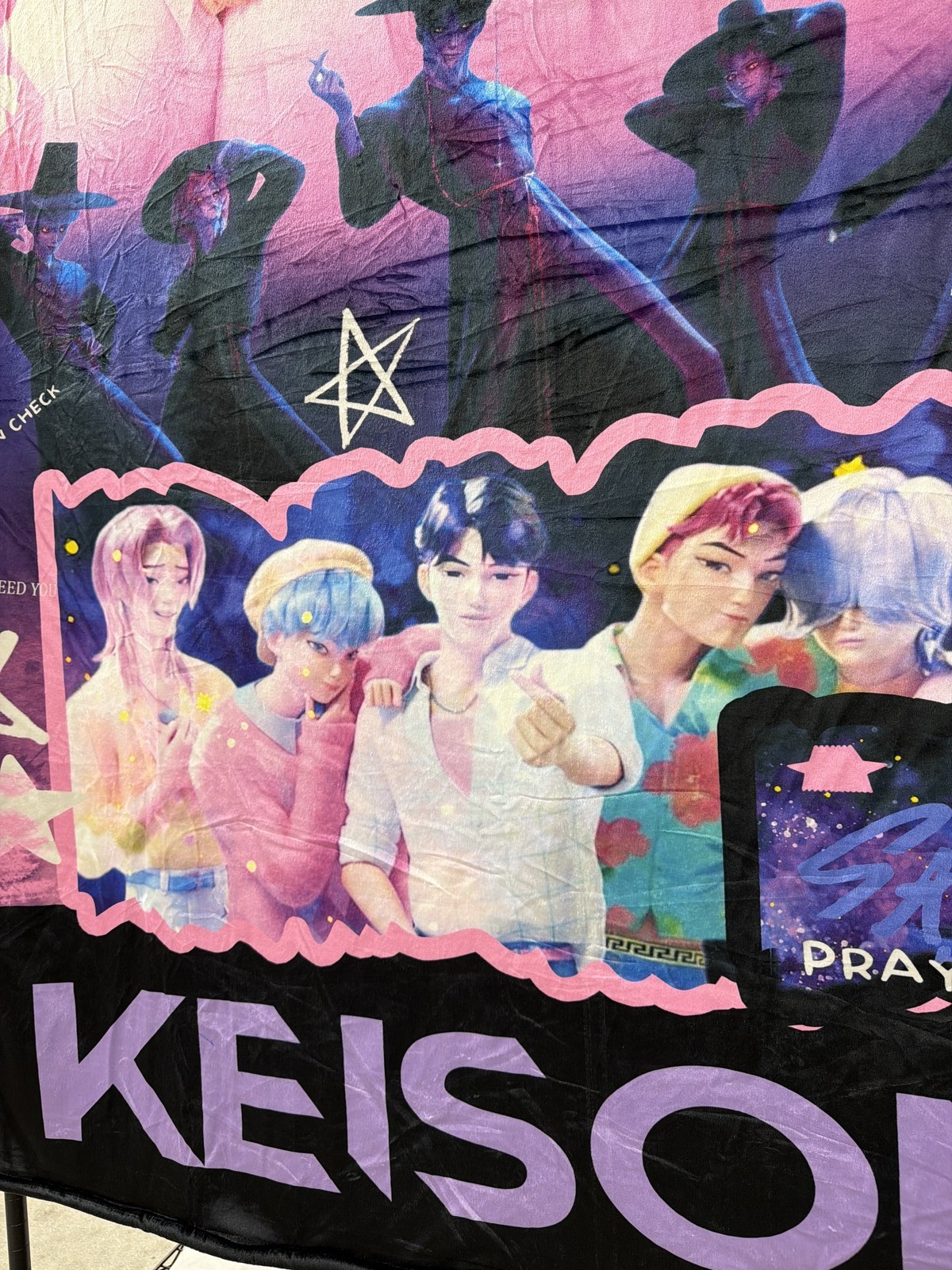 Saja Boys Keison Throw Blanket 60×48 Sherpa Fleece Kpop Anime Group