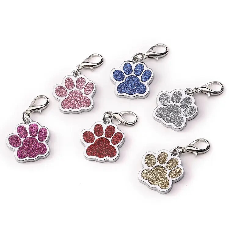 Cute Paw-Shaped Personalized Pet ID/Name Tags for Cats or Dogs – custom engraved