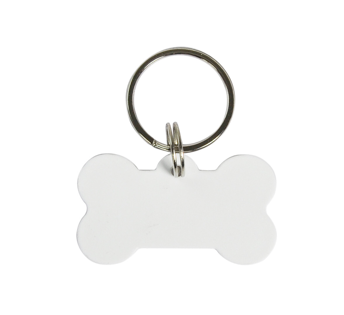 10 Pieces White Blank Polymer Craft Bone Dog Tag Key Chain Sublimation 25x10mm