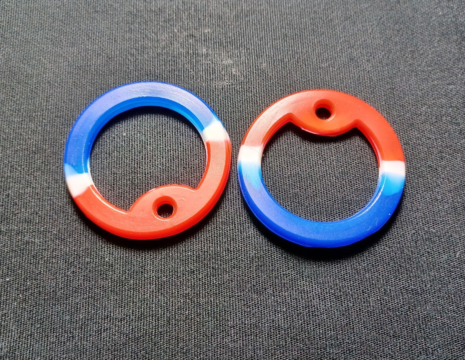 Red,White&Blue Camo Military, Civilian & Law Enforcement Dog Tag Silencers 2pcs
