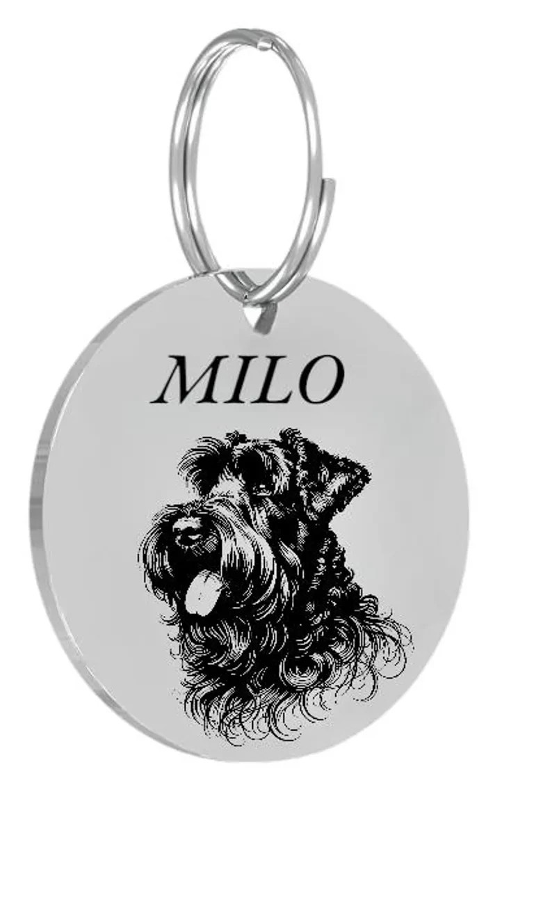 BLACK RUSSIAN TERRIER Pet ID Tags Dog Tag Personalized Front & Back Engraving…