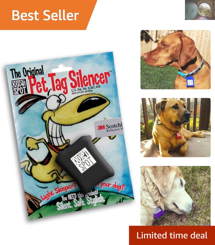 The Pet Tag Silencer: Black Neoprene, Weatherproof & Reflective