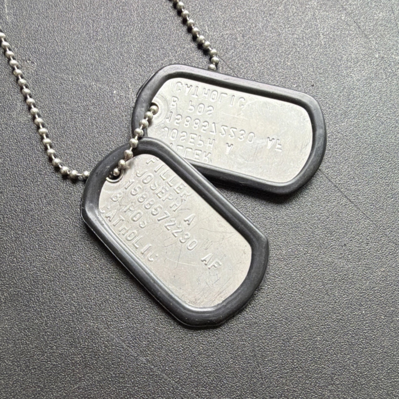 Original Military Dog Tags with Chain, Document Envelope, NSN 8105-00-534-1209