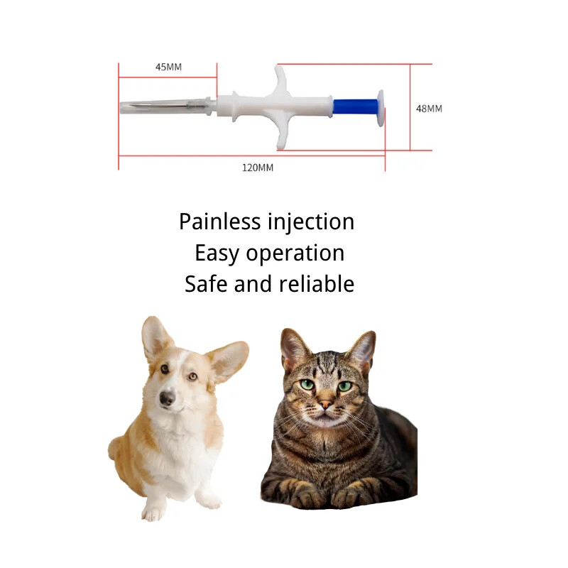 Unit of 100 Glass RFID Microchip 2.12*12mm Animal Pet Id Dog Tag with Injector