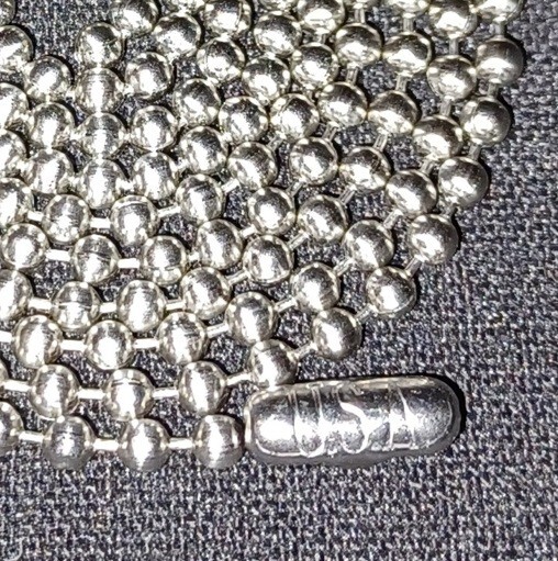 30″ USA Stainless Steel 2.4mm Ball Bead Army Marines Navy Military Dog Tag Chain