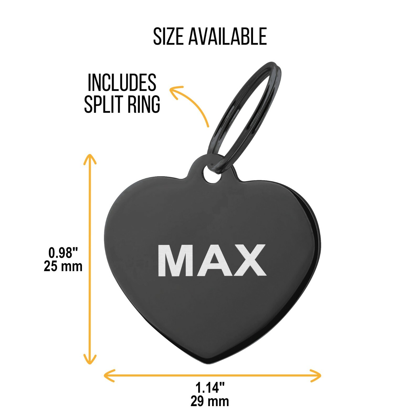 Custom Heart Shape Pet Tag ID Personalized Stainless Steel Cute Shiny Bling