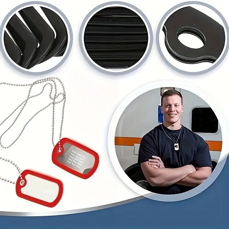 25pcs Dog Tag Silencer Silicone Rubber ID Tag Protector Pendant Tag Edge Bumper