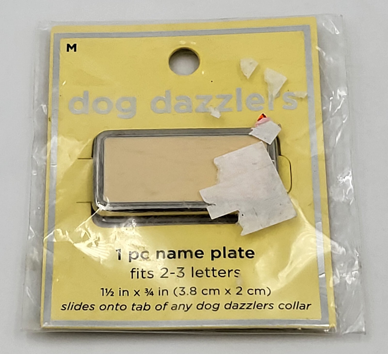 Dog Dazzlers Name Plate Tag fits 2-3 Letters 1 1/2″ x 3/4″ DD11-MNPA – New