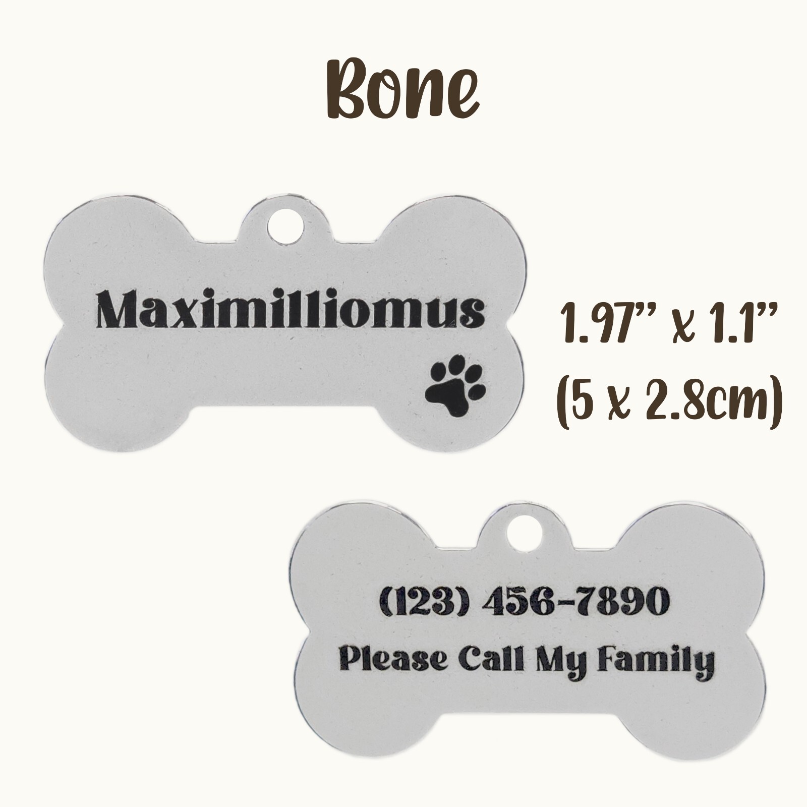 Personalized custom engraved pet tag id double sided name tags for cat dog