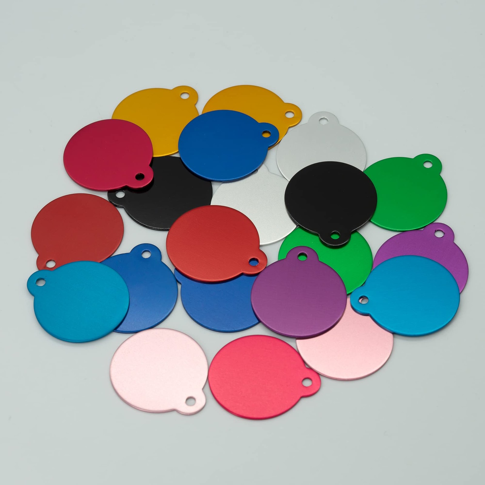 Round Aluminum Laser Engraving Blanks Tags 1.24 Inch Mixed Color 35 PCS