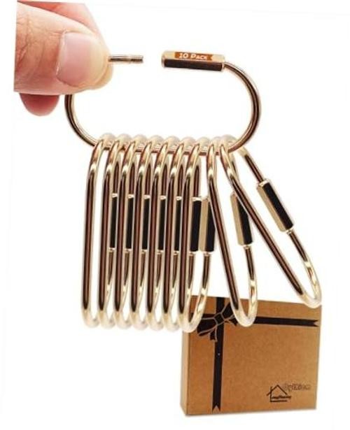 Premium Brass Keychain-Gold Key Ring Gold Carabiner Clip with Secure Locking