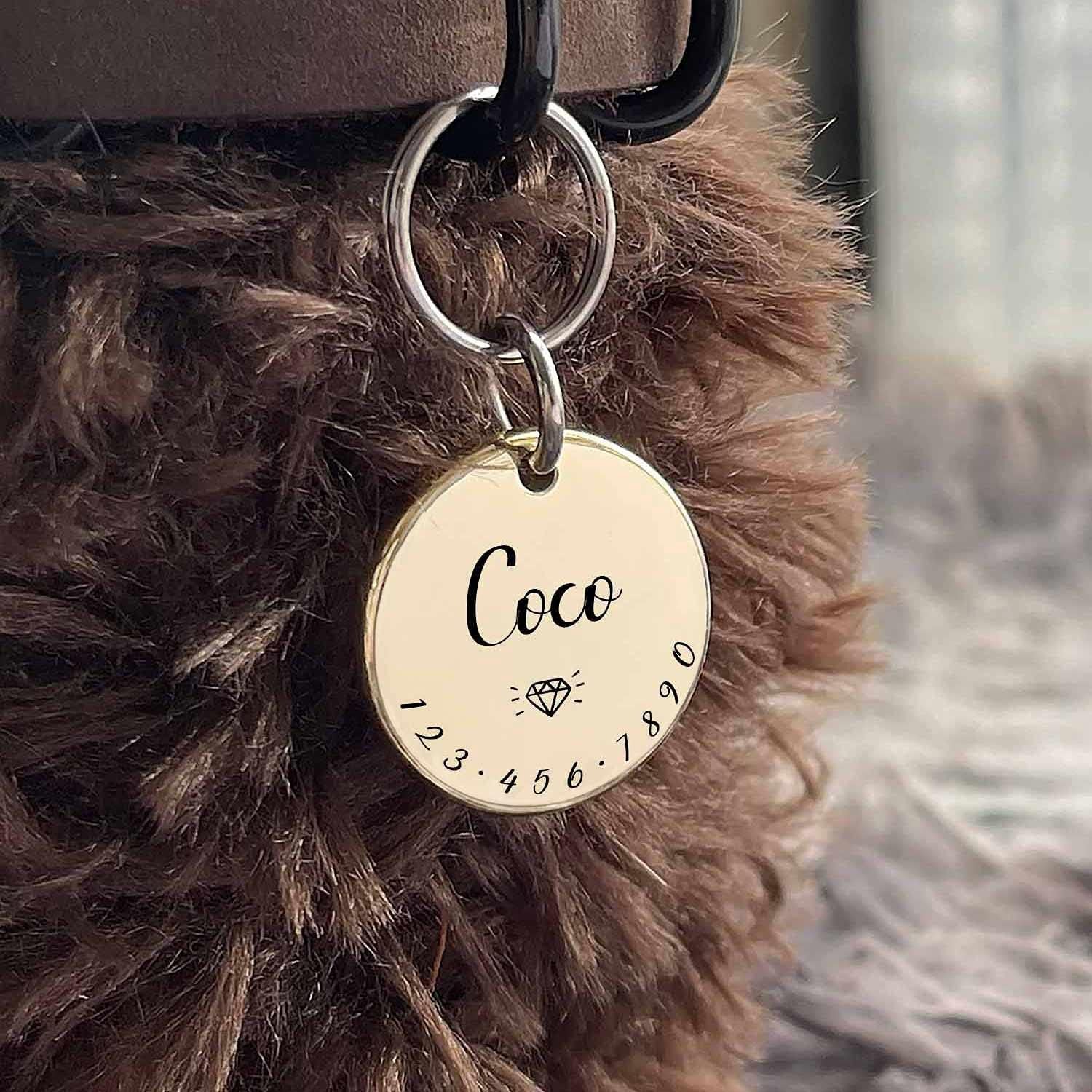 Cats Dogs ID Tags Personalized Lovely Symbols Pets Extra Small 0.75″ Shiny Steel