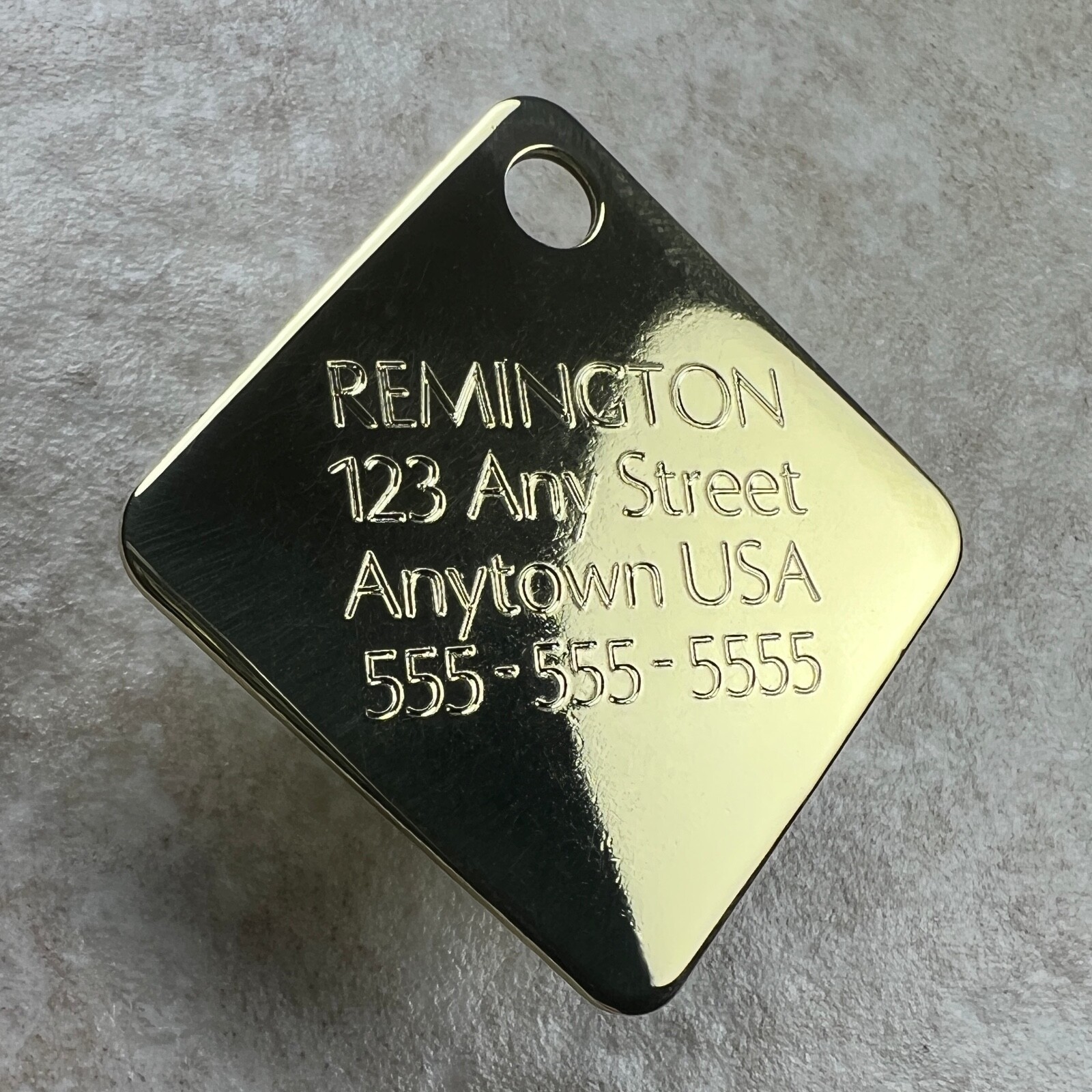 Custom Engraved Dog Tags Personalized Dog Pet Tags Engraved BRASS DIAMOND DOG