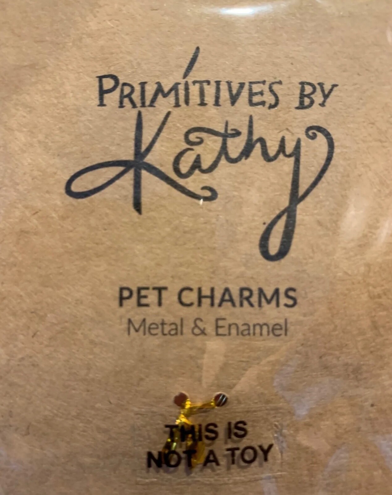 Primitives by Kathy I GIVE FREE KISSES Metal Enamel Collar Pet Charm Dog Puppy