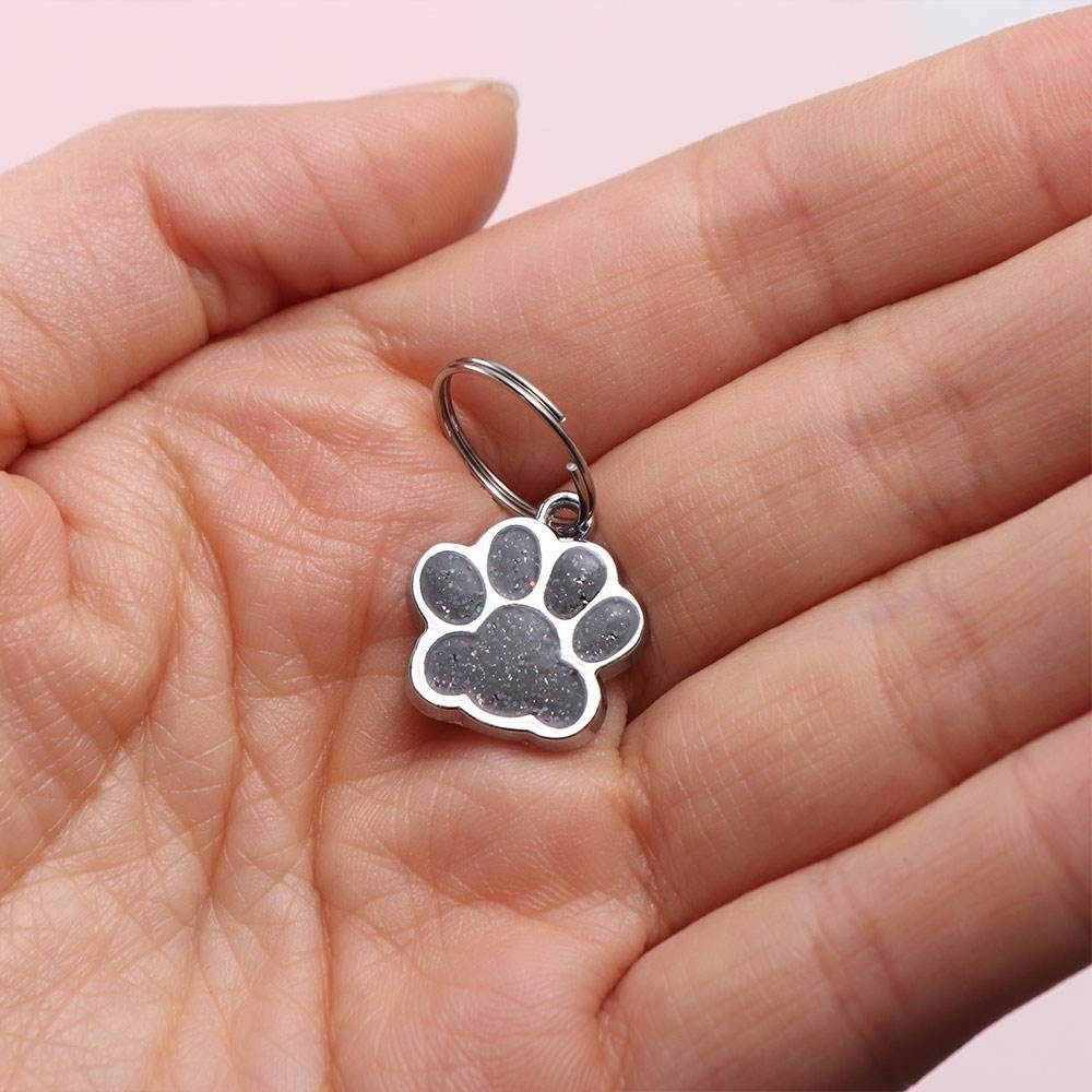 Personalized Dog Tag Engraved Cat Pet ID Name Collar Glitter Puppy Tag Custom
