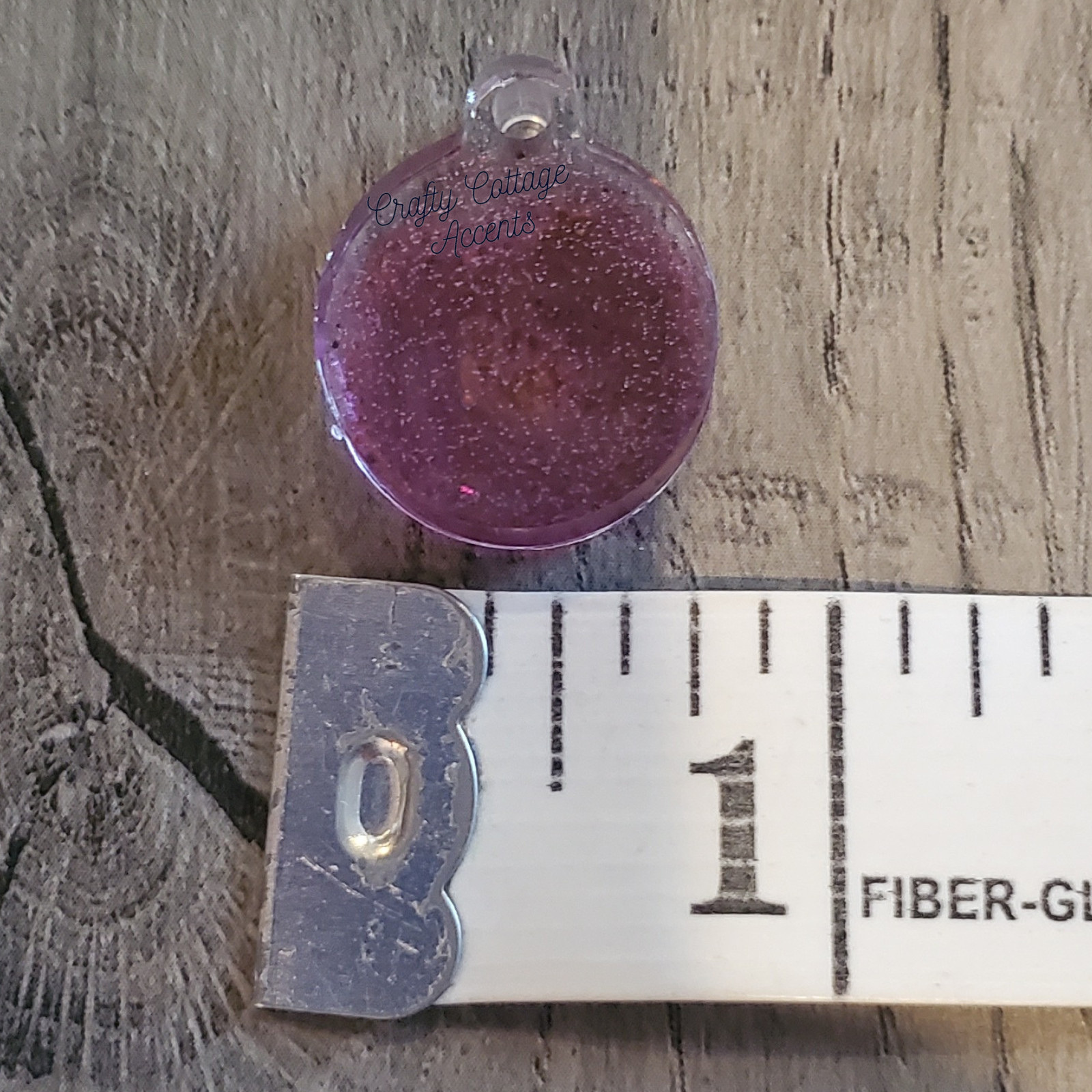 Handmade Resin Pet Tag Collar Charm Small Circle Pink Purple Cat Dog Accessory