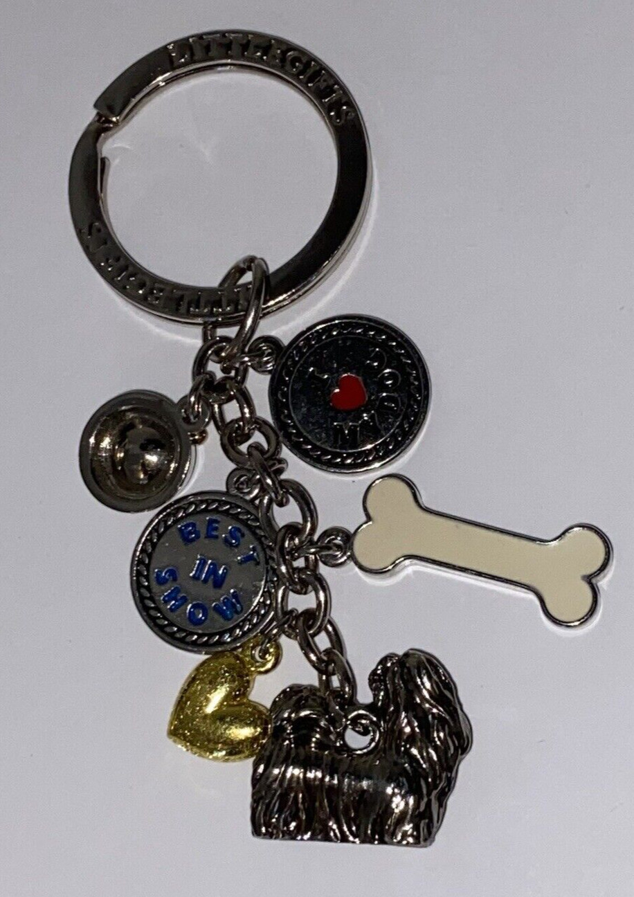 Dog Charm Key Chain, Bone, Best in Show, Dog Bowl, Love My Dog, Shih Tzu