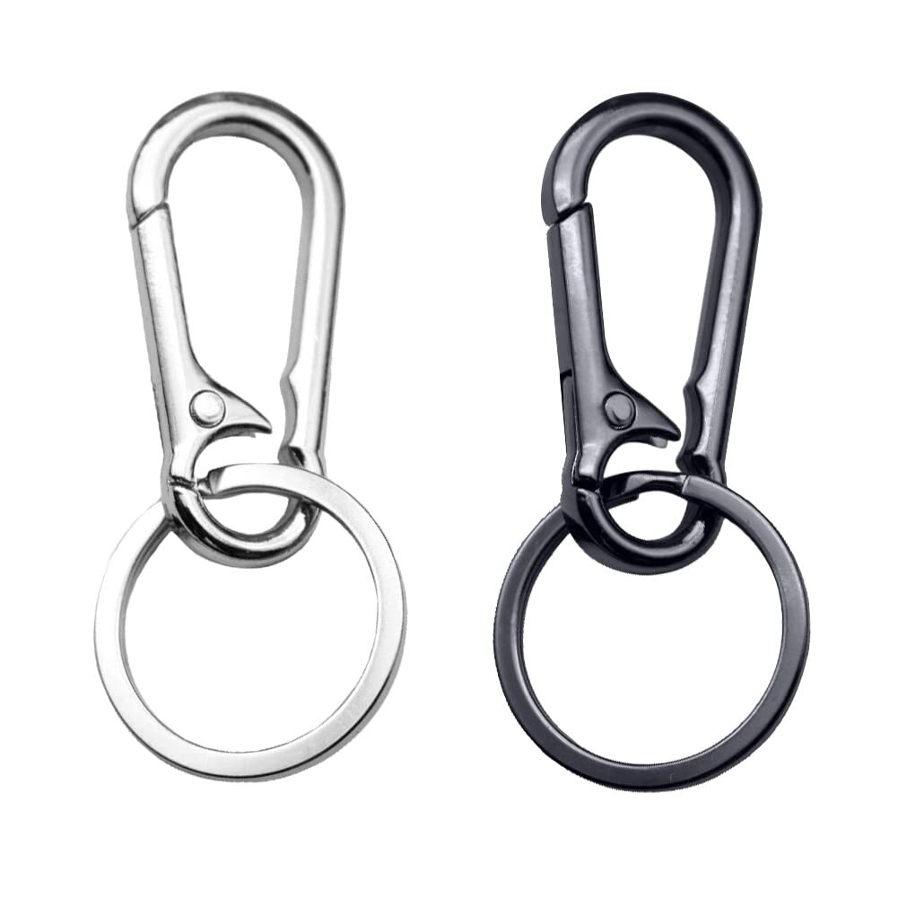 2 Pack Stainless Steel Dog Tag Clips w/ Rings Pet ID Tag Holder for Dog Collars