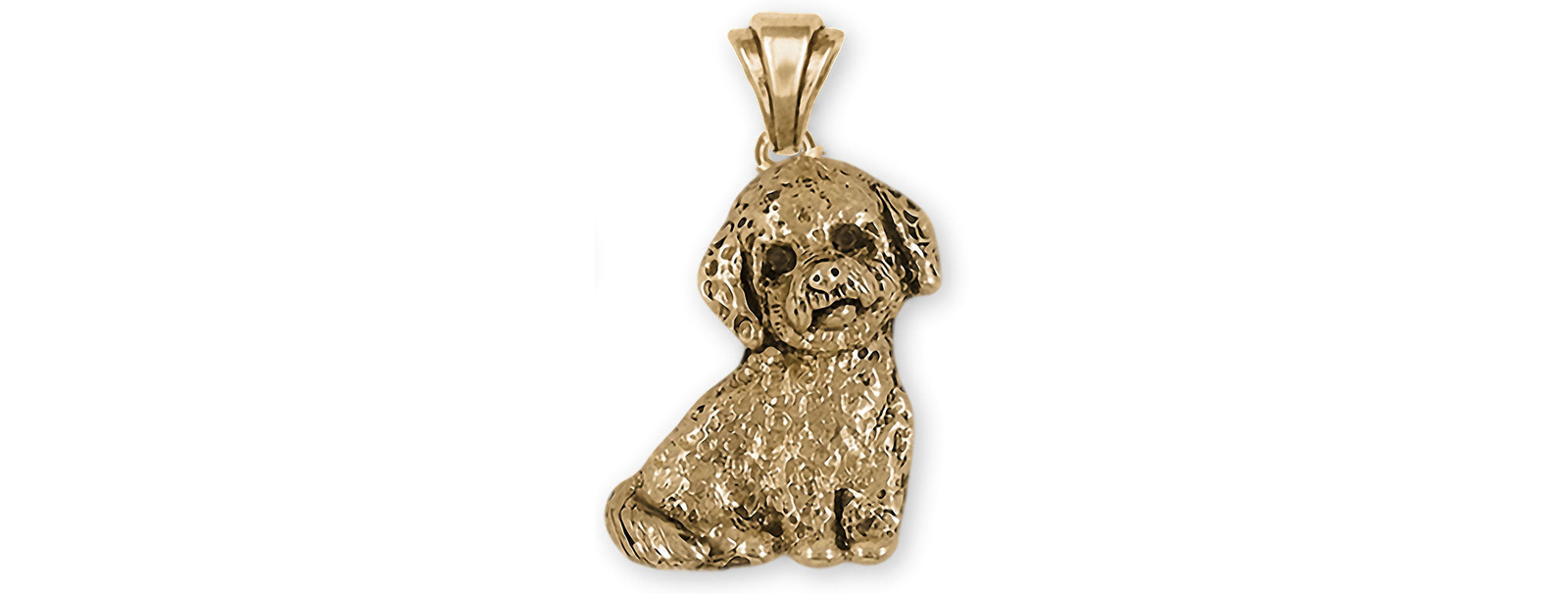 Poochon Pendant 14k Gold Vermeil Handmade Bichapoo Jewelry PC1-PVM