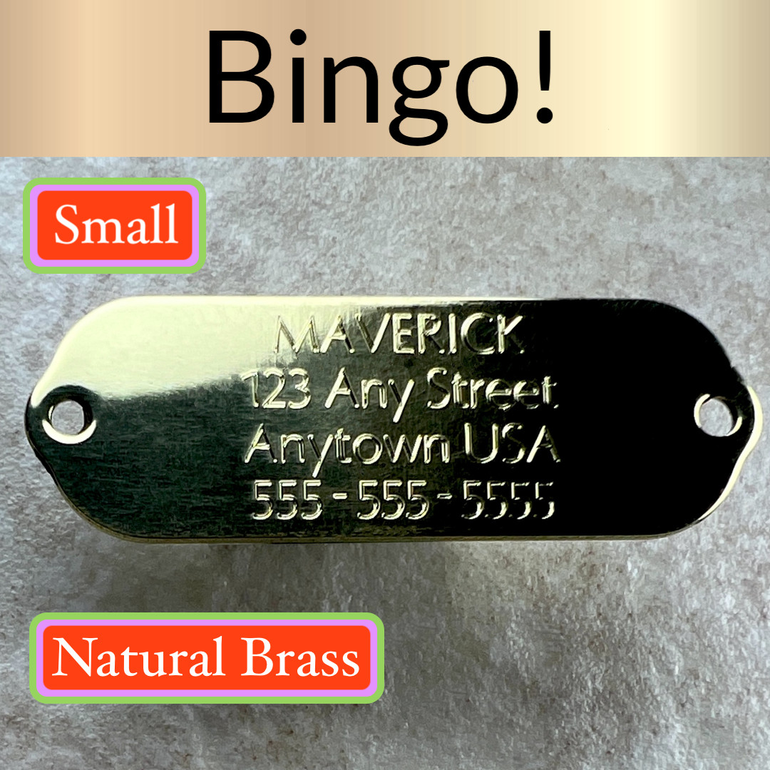 Custom Engraved Dog Tags Personalized Dog Collar ID Tags NAME PLATE BRASS SMALL