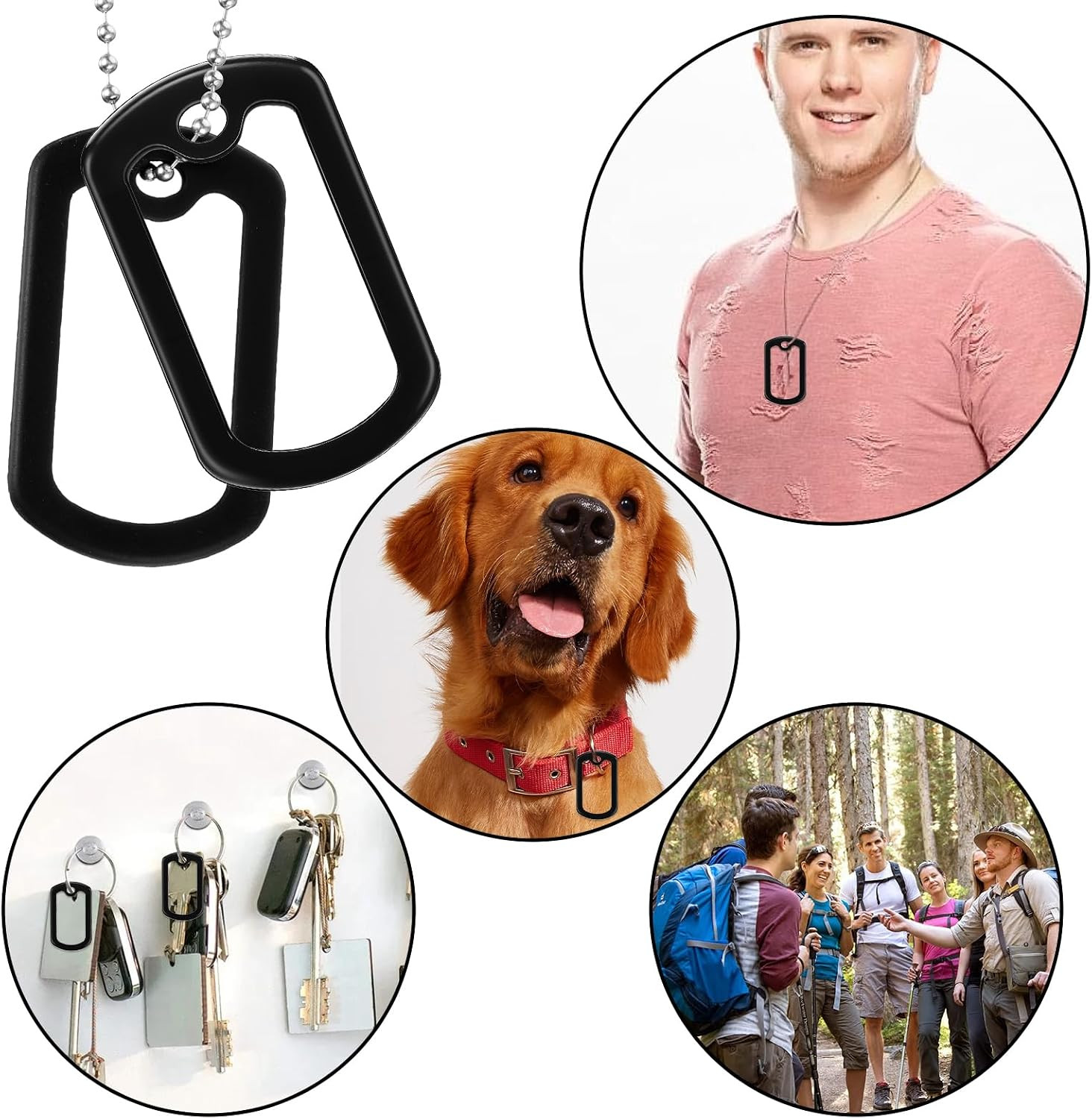 40Pcs Dog Tag Silencers,Silicone Dog Silencers,Black Army Dog Tags for Authentic