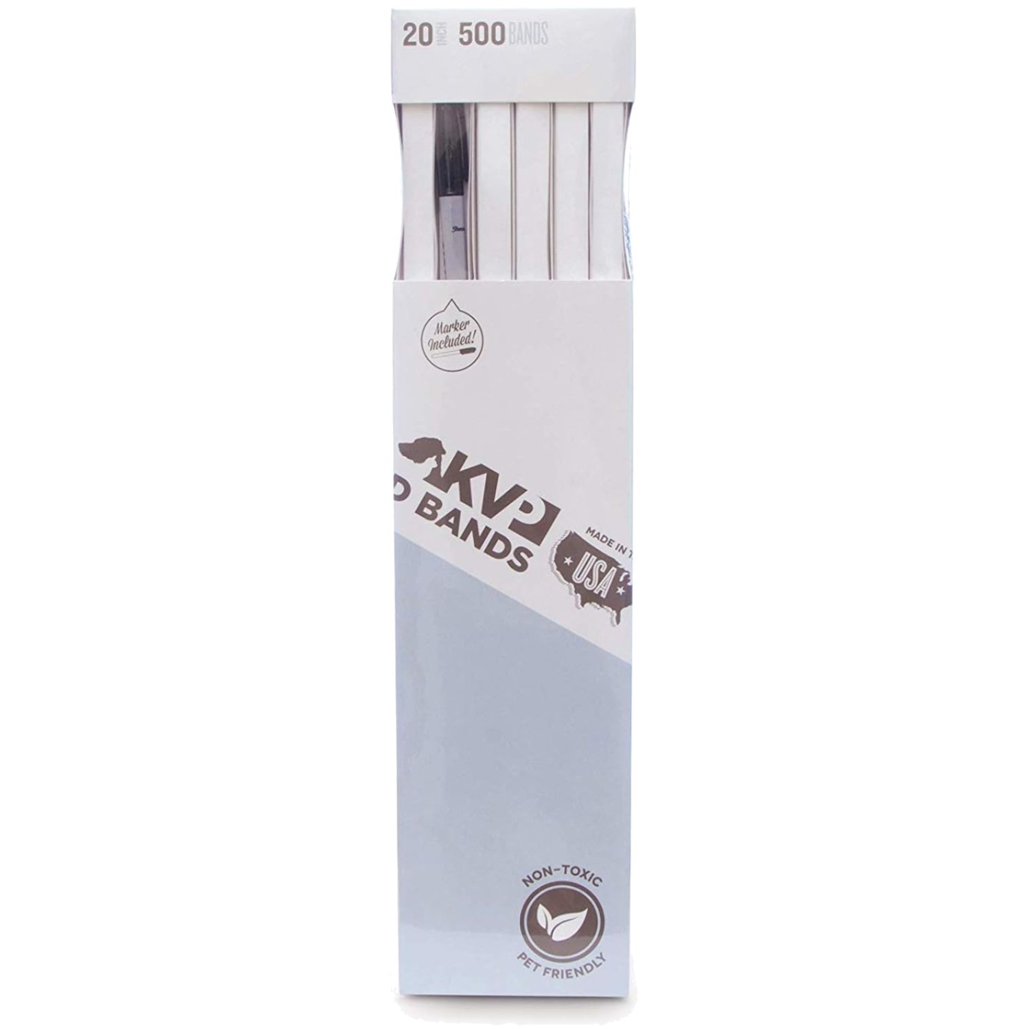 Pet ID Bands – 500 Count, White 20″