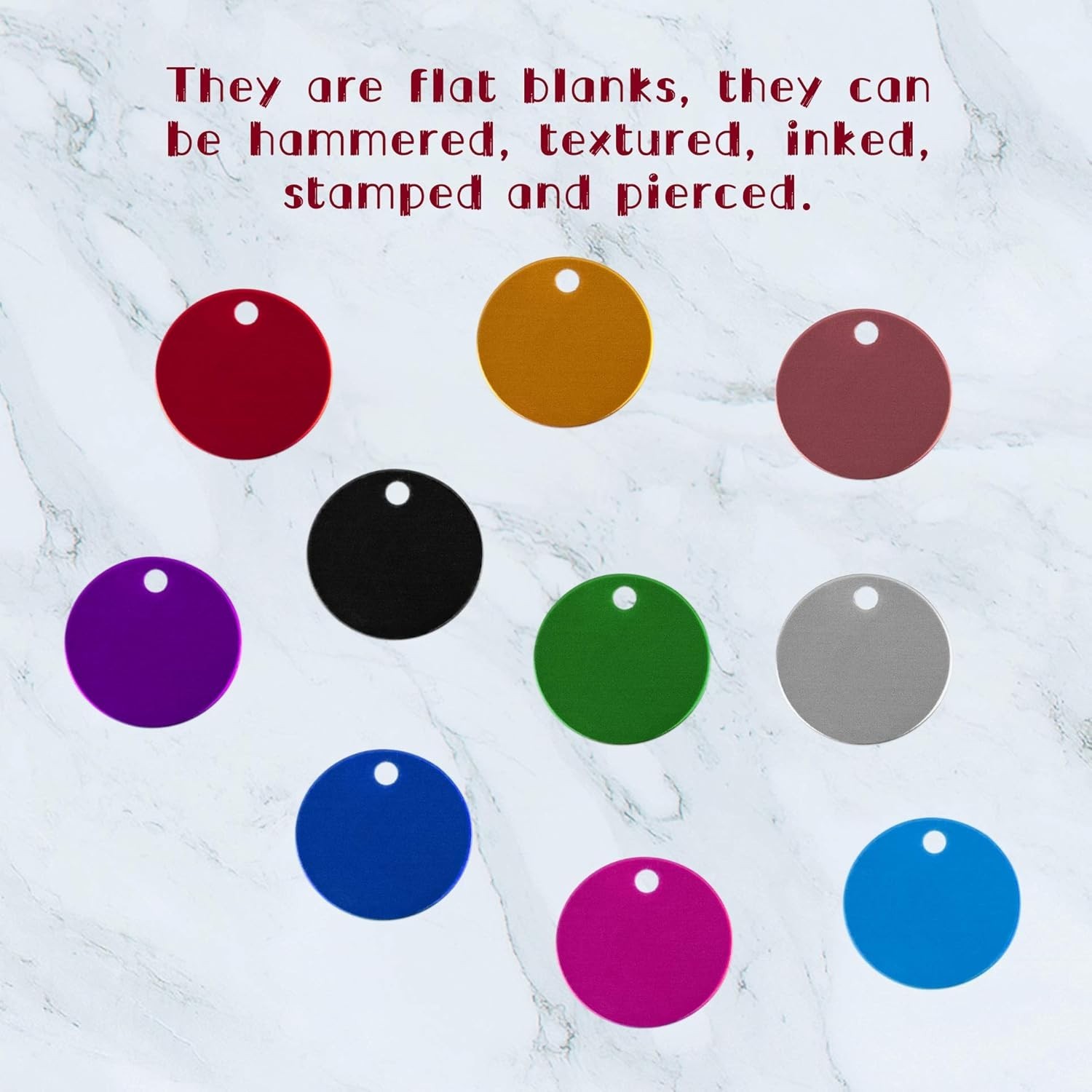 Pet ID Tag Colorful Blank Round Double Sided Pets ID Tag Name Phone Number ID…