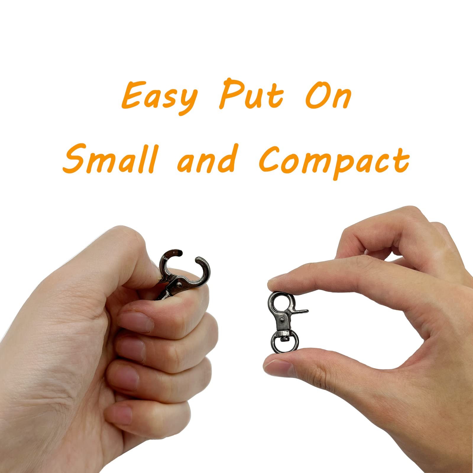 2 Pack Black Easy Change Dog Tag Clips for Pet ID Tags Small Medium Large